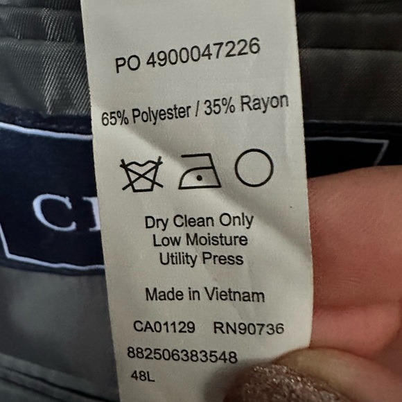 Chaps 48L‎ Sport Coat Navy Blue Plaid Poly Blend Two Button Lined. - Picture 8 of 14